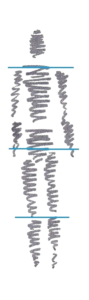 Schematische Zeichnung guter Körperhaltung